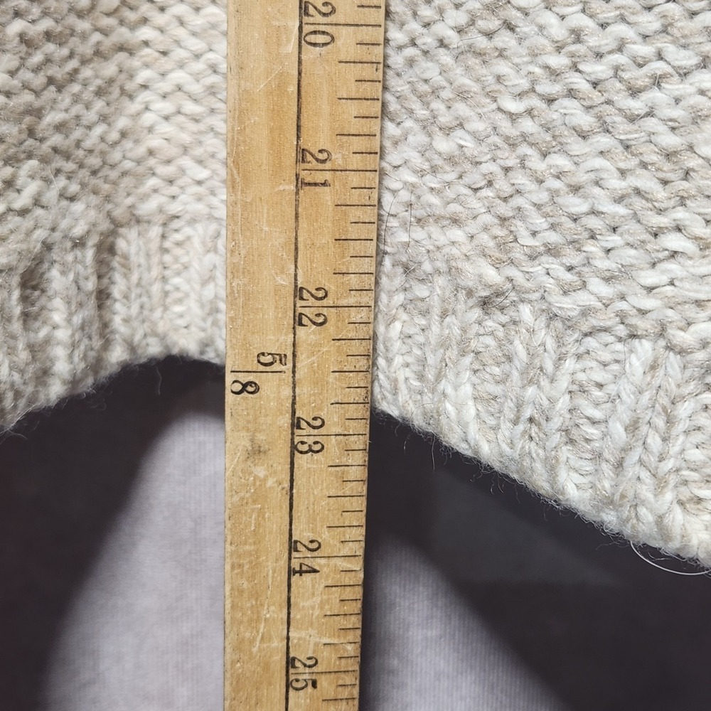 womens MADEWELL crewneck Cable-Knit Sweater sz L beige/oatmeal Alpaca/Wool blend - Picture 8 of 8